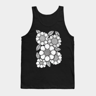 Flowers, stylised black and white daisies Tank Top